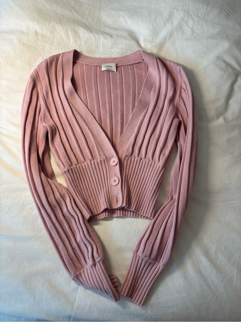 Aritzia Wilfred pink cardigan